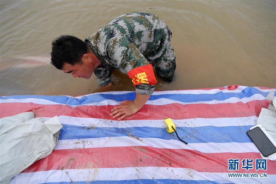 (在習近平新時代中國特色社會主義思想指引下——新時代新作為新篇章·習近平總書記關切事·圖文互動)(1)洪峰浪尖,鮮紅的黨旗高高飄揚——記防汛抗洪一線的共產黨員
