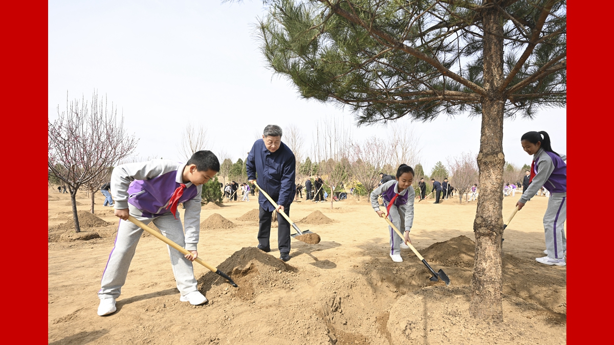 黨和國家領導人參加首都義務植樹活動