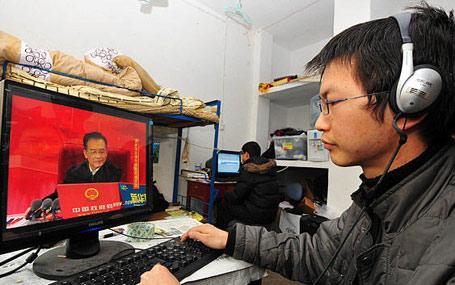 2010年網友關注溫家寶總理接受中國政府網、新華網聯合專訪