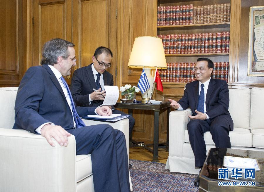 6月19日,國務(wù)院總理李克強在雅典同希臘總理薩馬拉斯舉行會談。新華社記者 王曄 攝 6月19日,國務(wù)院總理李克強在雅典同希臘總理薩馬拉斯舉行會談。新華社記者 王曄 攝